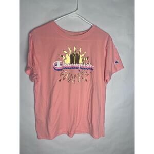 Champion Athleticwear Women Short Sleeve Graphic T-Shirt, Size Large, Pink Sun